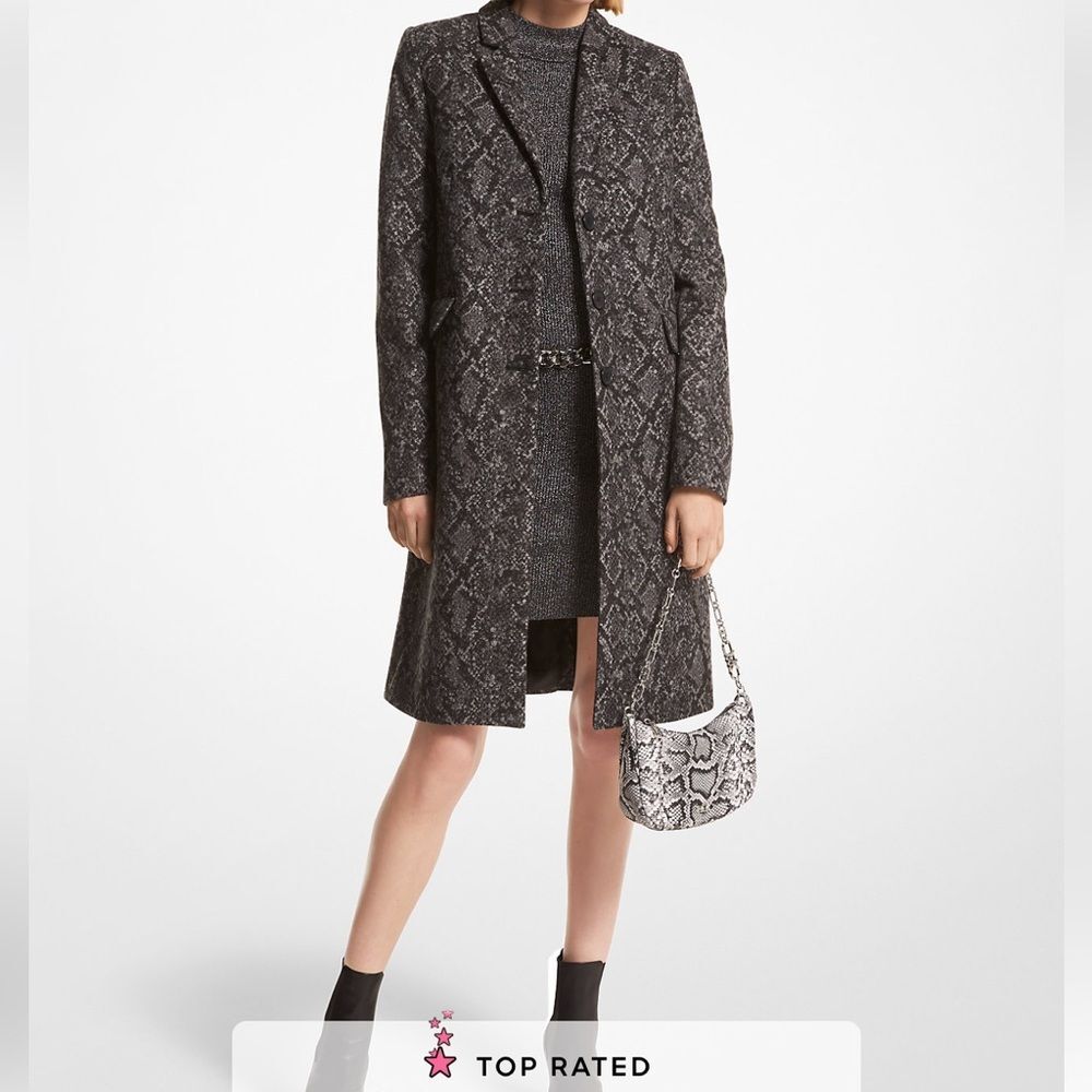 New Michael Kors Metallic Snake Jacquard Coat Women’s Size 6